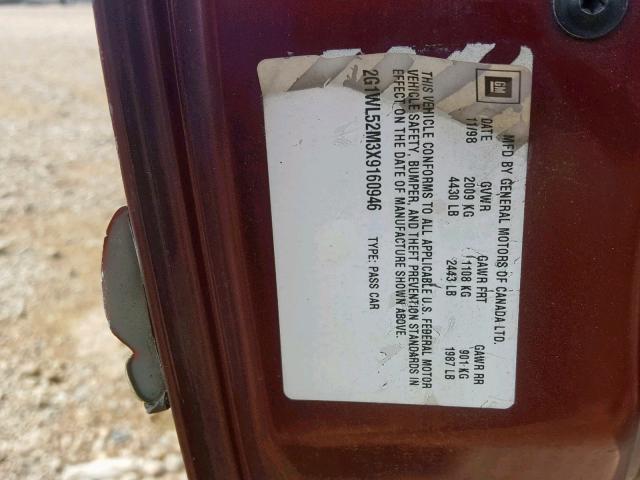 2G1WL52M3X9160946 - 1999 CHEVROLET LUMINA BAS Tünd qırmızı foto 10