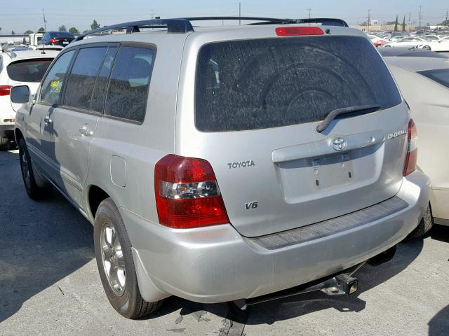 JTEDP21A950087447 - 2005 TOYOTA HIGHLANDER SILVER photo 3