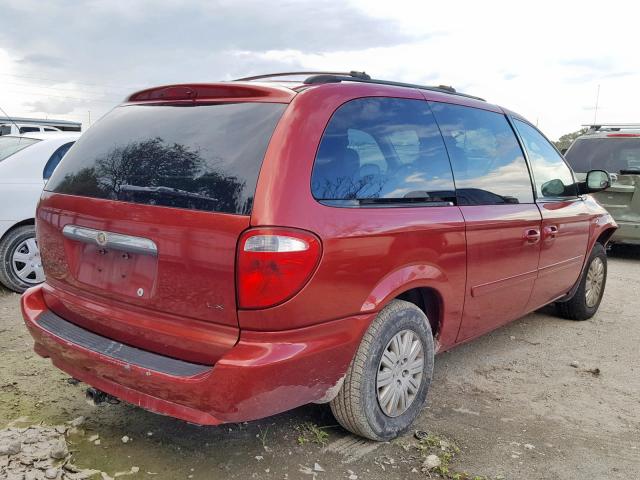 2A4GP44R27R340447 - 2007 CHRYSLER TOWN & COU RED photo 4