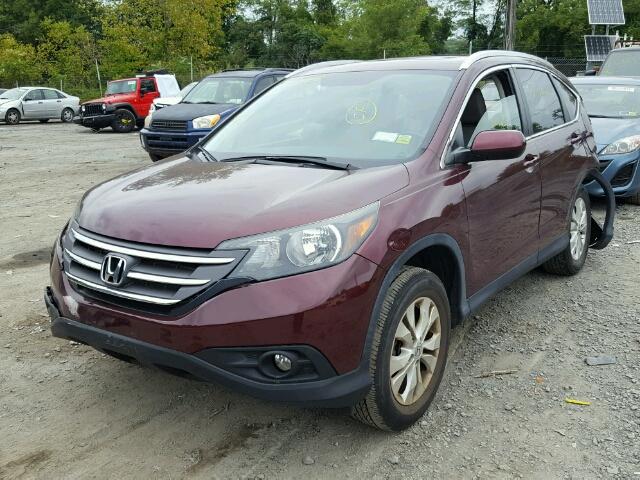 5J6RM4H78DL015767 - 2013 HONDA CR-V EXL BURGUNDY photo 2