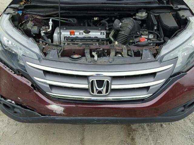 5J6RM4H78DL015767 - 2013 HONDA CR-V EXL BURGUNDY photo 7