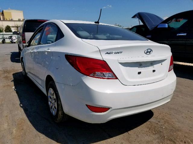 KMHCT4AE0GU967230 - 2016 HYUNDAI ACCENT SE WHITE photo 3