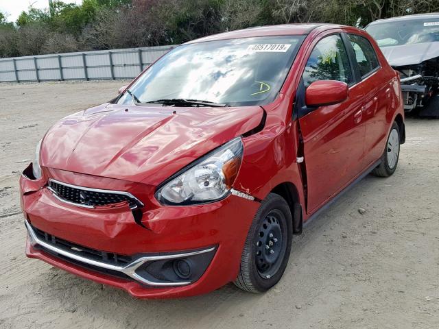 ML32A3HJ3JH005963 - 2018 MITSUBISHI MIRAGE ES RED photo 2