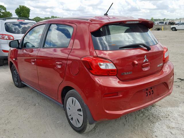 ML32A3HJ3JH005963 - 2018 MITSUBISHI MIRAGE ES RED photo 3