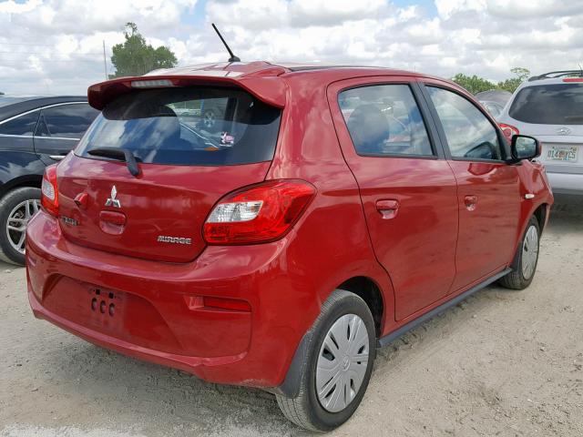 ML32A3HJ3JH005963 - 2018 MITSUBISHI MIRAGE ES RED photo 4