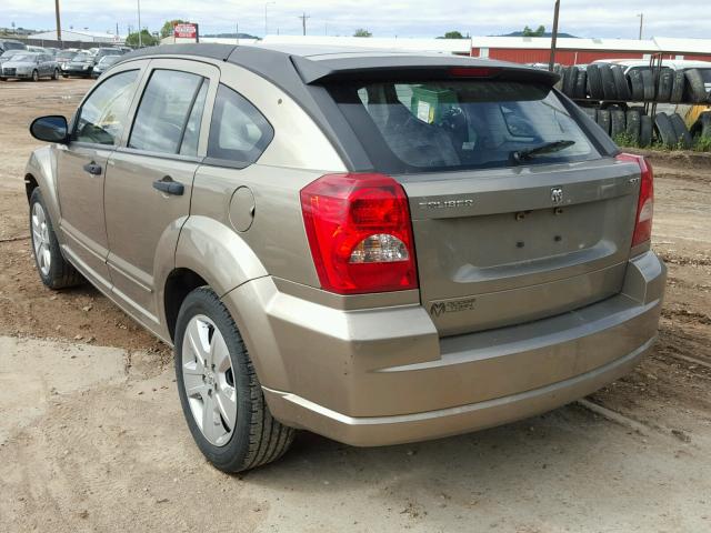 1B3HB48C47D150023 - 2007 DODGE CALIBER SX TAN photo 3