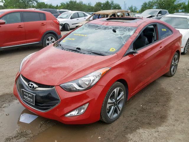 KMHDH6AE6DU006192 - 2013 HYUNDAI ELANTRA CO RED photo 2