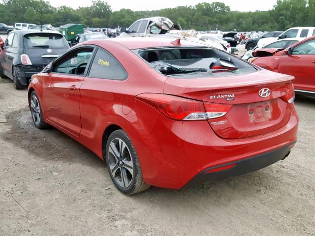 KMHDH6AE6DU006192 - 2013 HYUNDAI ELANTRA CO RED photo 3