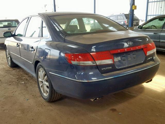 KMHFC46F76A092677 - 2006 HYUNDAI AZERA SE BLUE photo 3