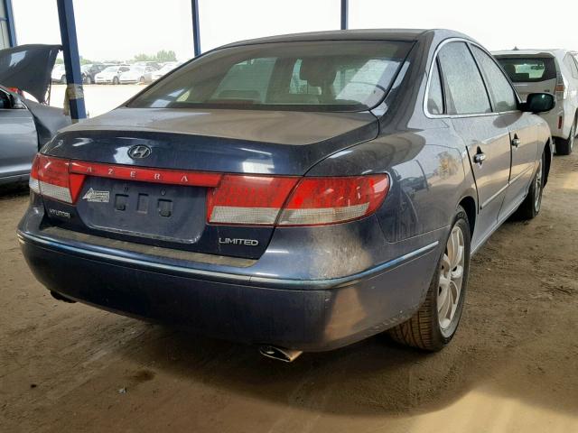 KMHFC46F76A092677 - 2006 HYUNDAI AZERA SE BLUE photo 4