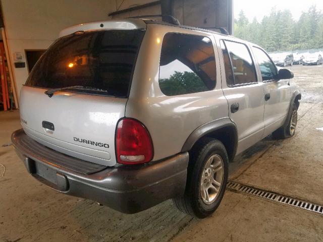 1B4HR38N92F158747 - 2002 DODGE DURANGO SP SILVER photo 4