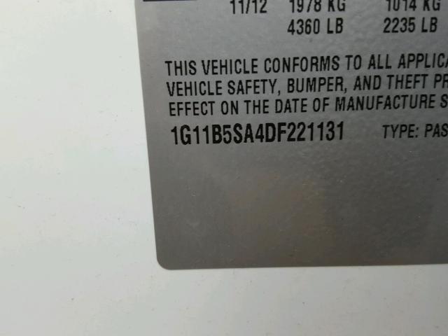 1G11B5SA4DF221131 - 2013 CHEVROLET MALIBU LS 白色 照片 10