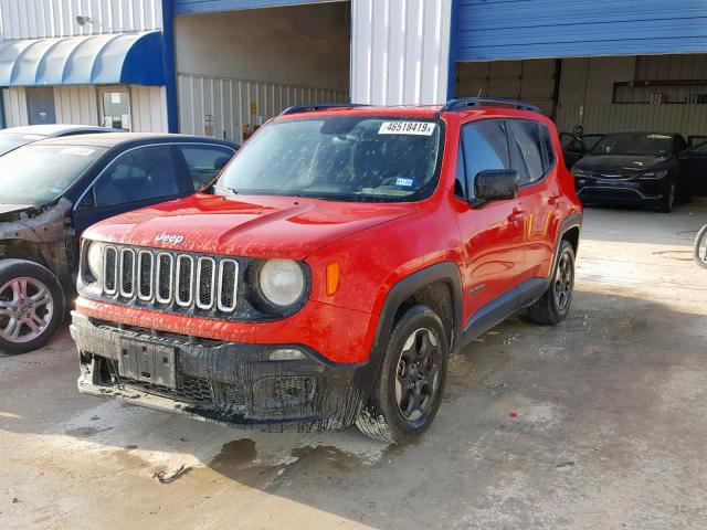 ZACCJAAB5HPF79413 - 2017 JEEP RENEGADE S RED photo 2