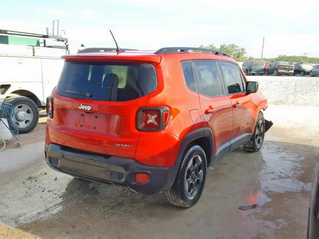 ZACCJAAB5HPF79413 - 2017 JEEP RENEGADE S RED photo 4