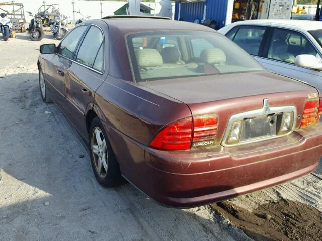 1LNHM87A2YY872760 - 2000 LINCOLN LS MAROON photo 3