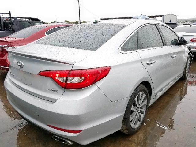 5NPE34AF2FH079948 - 2015 HYUNDAI SONATA SPO SILVER photo 4