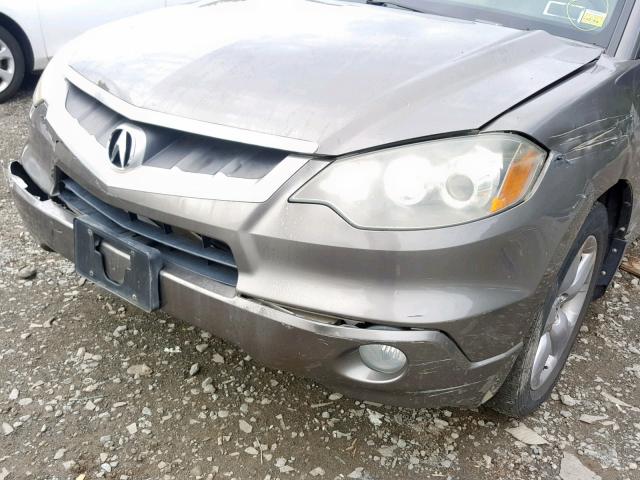 5J8TB18558A003125 - 2008 ACURA RDX TECHNO TAN photo 9