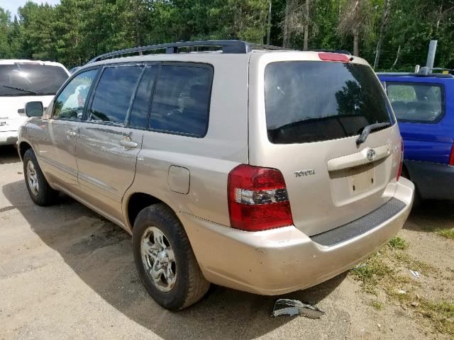 JTEGD21A040092783 - 2004 TOYOTA HIGHLANDER GOLD photo 3