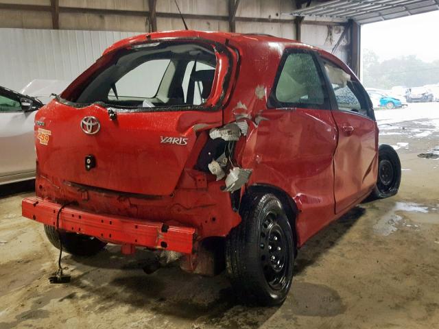 JTDJT903495256877 - 2009 TOYOTA YARIS RED photo 4