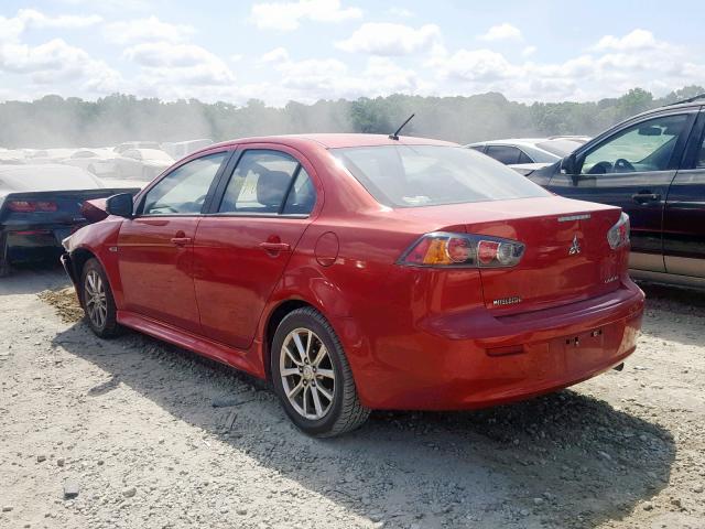 JA32U2FU7GU007113 - 2016 MITSUBISHI LANCER ES RED photo 3