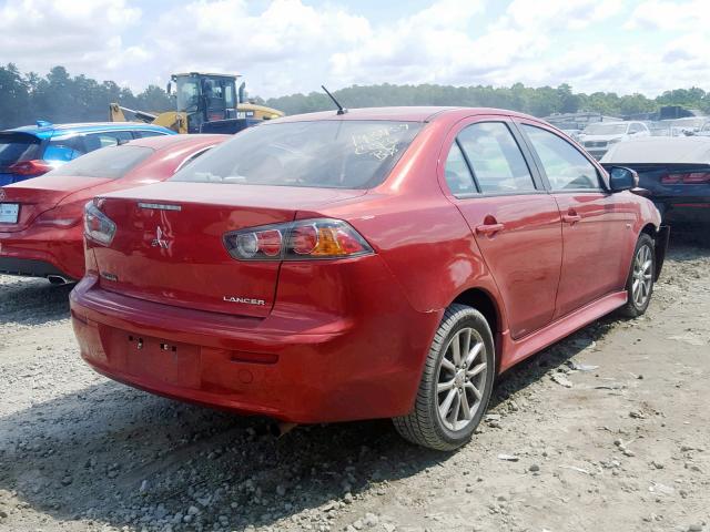 JA32U2FU7GU007113 - 2016 MITSUBISHI LANCER ES RED photo 4