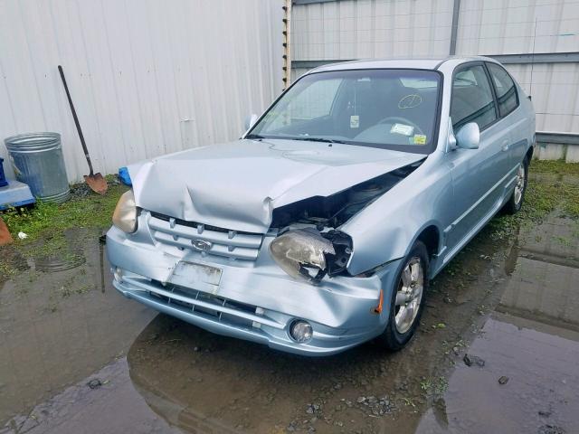 KMHCG35C33U252475 - 2003 HYUNDAI ACCENT GL BLUE photo 2