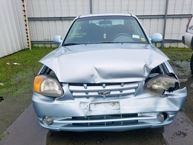 KMHCG35C33U252475 - 2003 HYUNDAI ACCENT GL BLUE photo 9