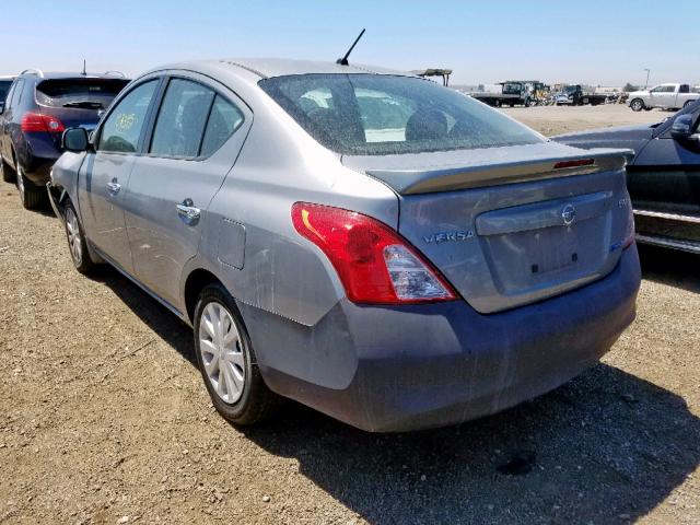 3N1CN7AP6DL860077 - 2013 NISSAN VERSA S GRAY photo 3