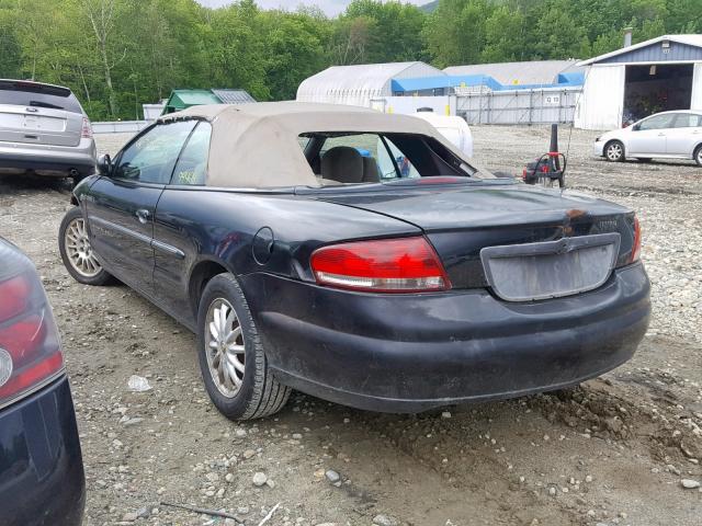 1C3EL45U31N653656 - 2001 CHRYSLER SEBRING LX BLACK photo 3