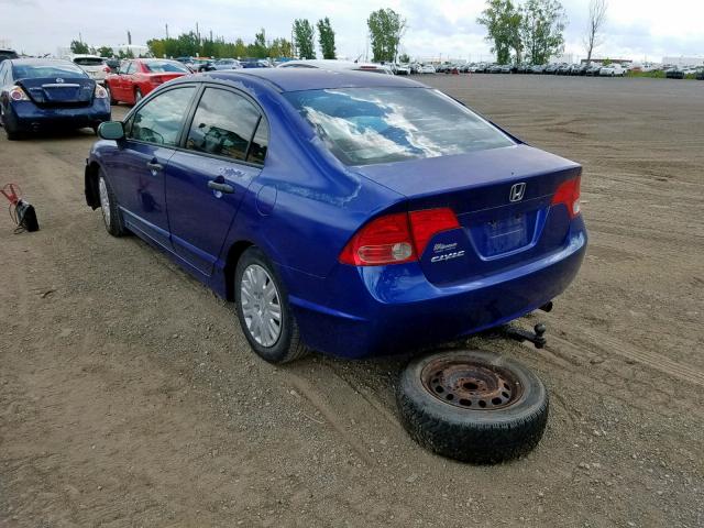 2HGFA15216H029536 - 2006 HONDA CIVIC DX BLUE photo 3