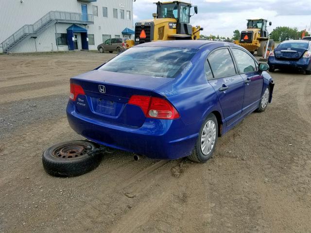 2HGFA15216H029536 - 2006 HONDA CIVIC DX BLUE photo 4