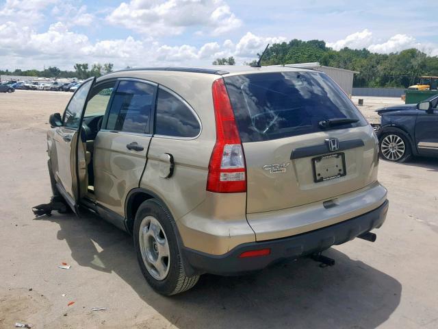 3CZRE38339G709453 - 2009 HONDA CR-V LX GOLD photo 3