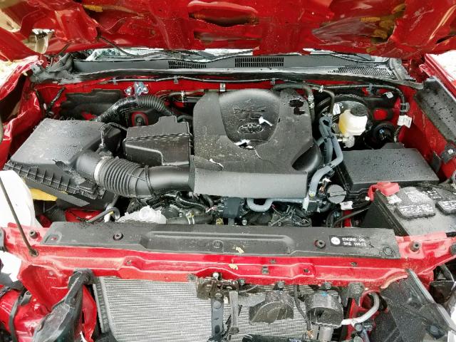 3TMCZ5AN7KM232296 - 2019 TOYOTA TACOMA DOU RED photo 7