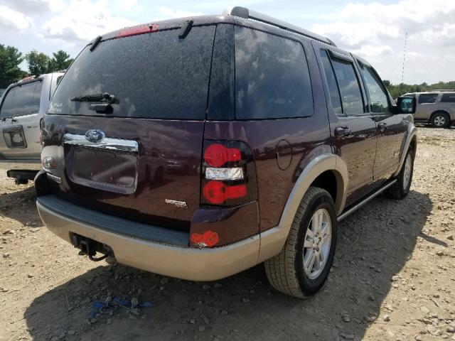 1FMEU74E67UA68388 - 2007 FORD EXPLORER E MAROON photo 4