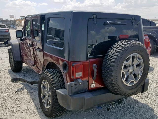 1J4GB39147L226132 - 2007 JEEP WRANGLER X BURGUNDY photo 3