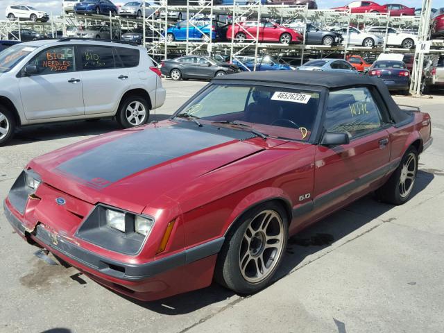 1FABP27M2GF184783 - 1986 FORD MUSTANG LX RED photo 2