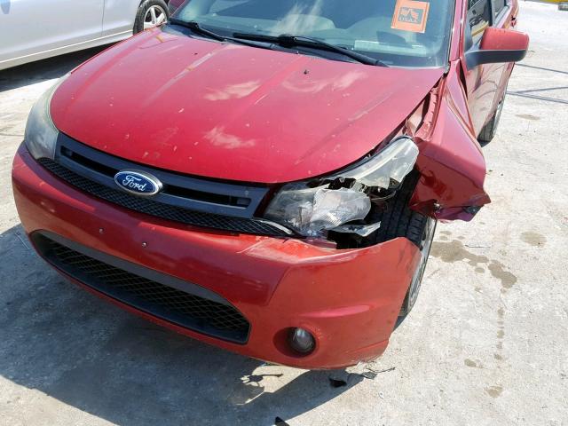 1FAHP3GNXBW136644 - 2011 FORD FOCUS SES RED photo 9