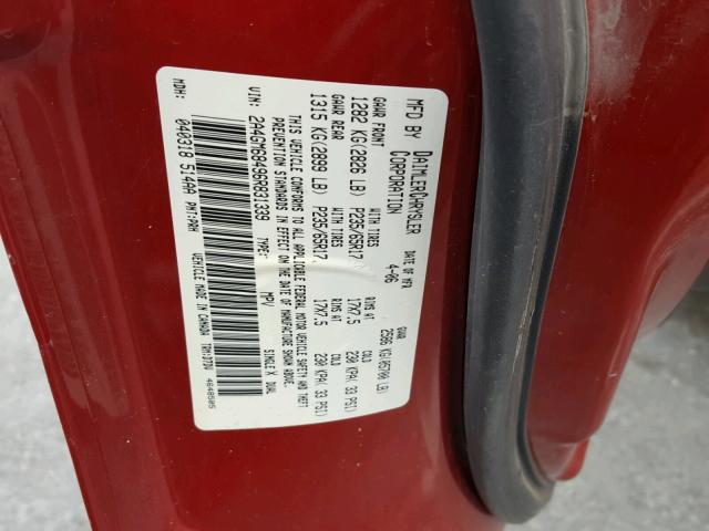 2A4GM68496R831339 - 2006 CHRYSLER PACIFICA T RED photo 10