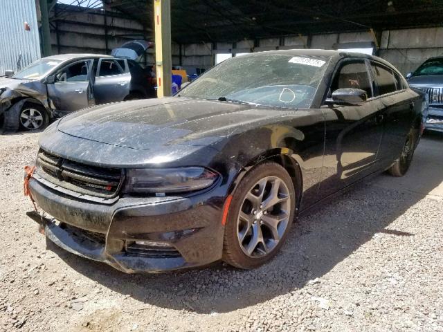 2C3CDXHG2FH827521 - 2015 DODGE CHARGER SX BLACK photo 2