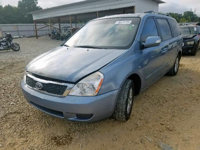 KNDMG4C72C6465541 - 2012 KIA SEDONA LX BLUE photo 2