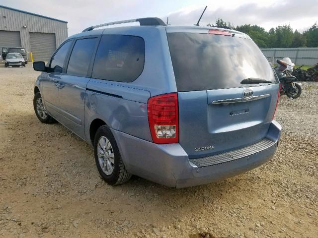 KNDMG4C72C6465541 - 2012 KIA SEDONA LX BLUE photo 3