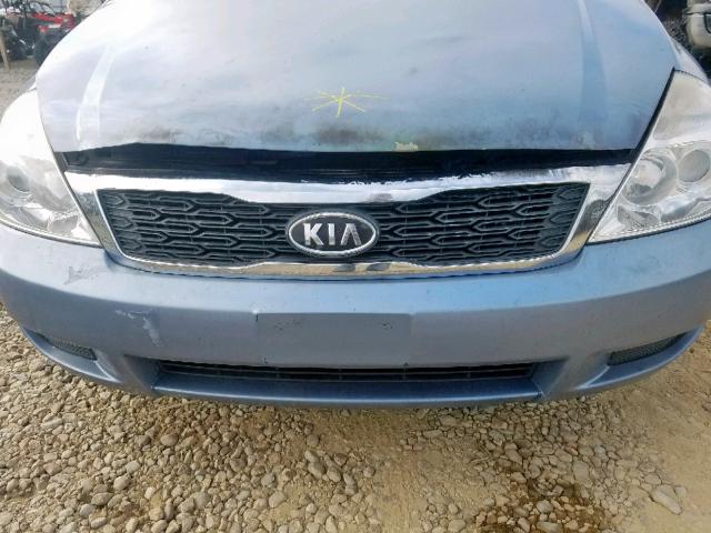 KNDMG4C72C6465541 - 2012 KIA SEDONA LX BLUE photo 9