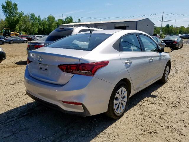 3KPC24A30KE056702 - 2019 HYUNDAI ACCENT SE SILVER photo 4