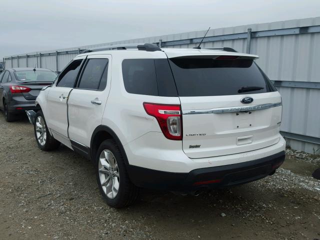 1FM5K8F82FGC63498 - 2015 FORD EXPLORER L WHITE photo 3