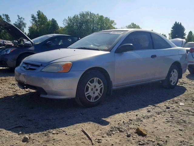 1HGEM22211L079880 - 2001 HONDA CIVIC DX SILVER photo 2