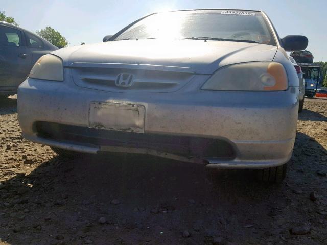 1HGEM22211L079880 - 2001 HONDA CIVIC DX SILVER photo 9