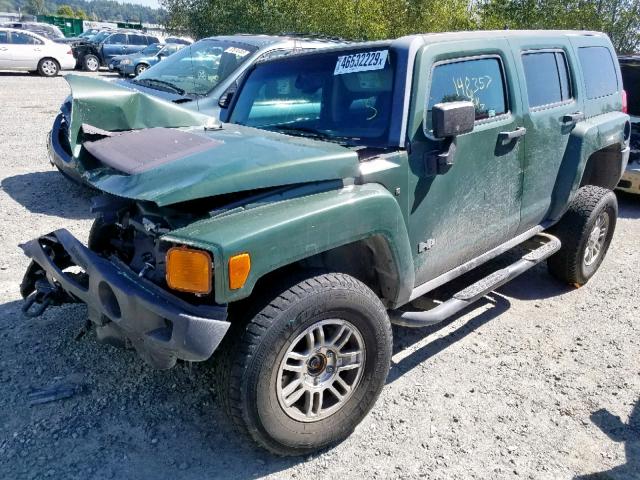 5GTDN136168245904 - 2006 HUMMER H3 GREEN photo 2