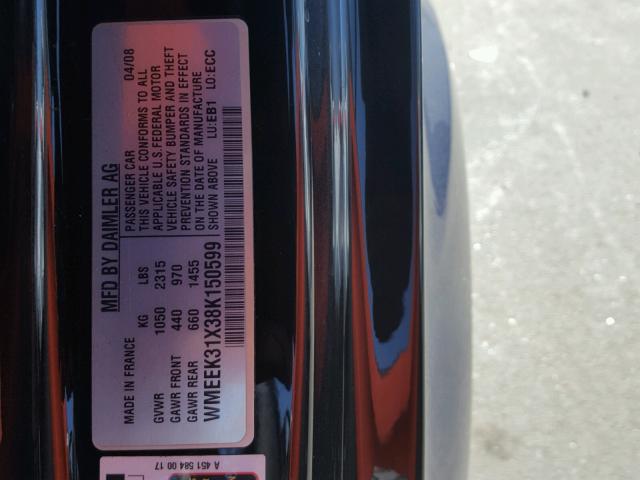 WMEEK31X38K150599 - 2008 SMART FORTWO PAS 蓝色 照片 10