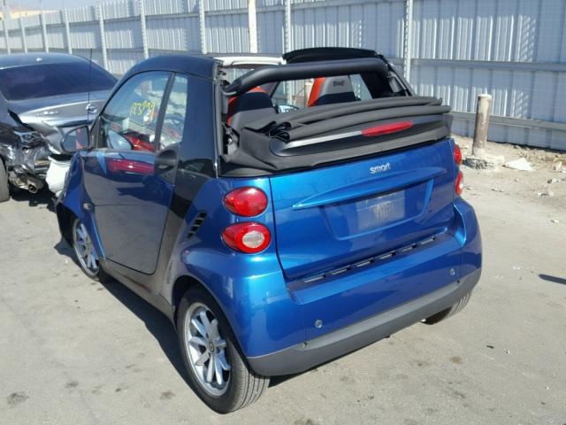 WMEEK31X38K150599 - 2008 SMART FORTWO PAS 蓝色 照片 3