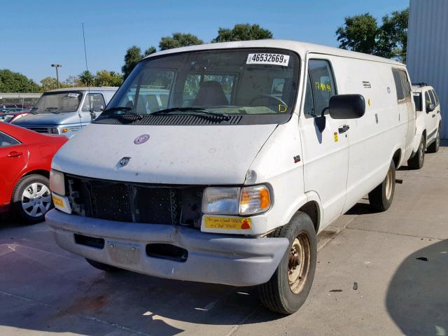 2B7KB31Z8SK545608 - 1995 DODGE RAM VAN B3 WHITE photo 2